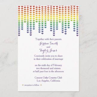 Invitation Rainbow Hearts