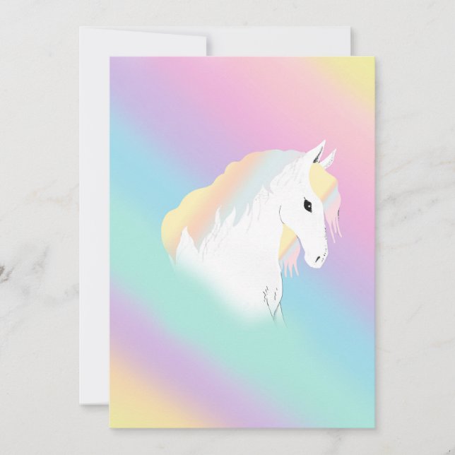 Invitation Rainbow Horse Unicorn Equestrium Girly (Devant)