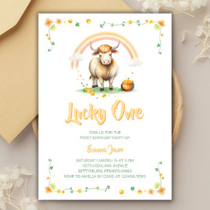 Invitation Rainbow Jour de la Saint Patrick Lucky One 1er ann
