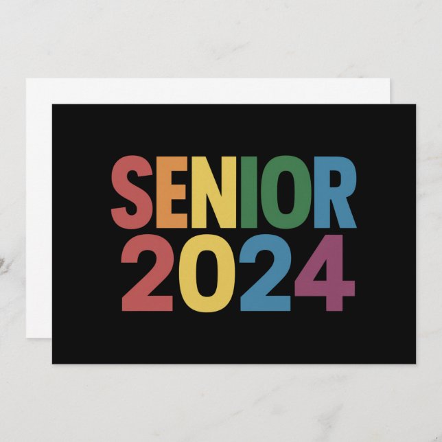 Invitation Rainbow LGBT Pride Senior 2024 Graduation (Devant / Derrière)