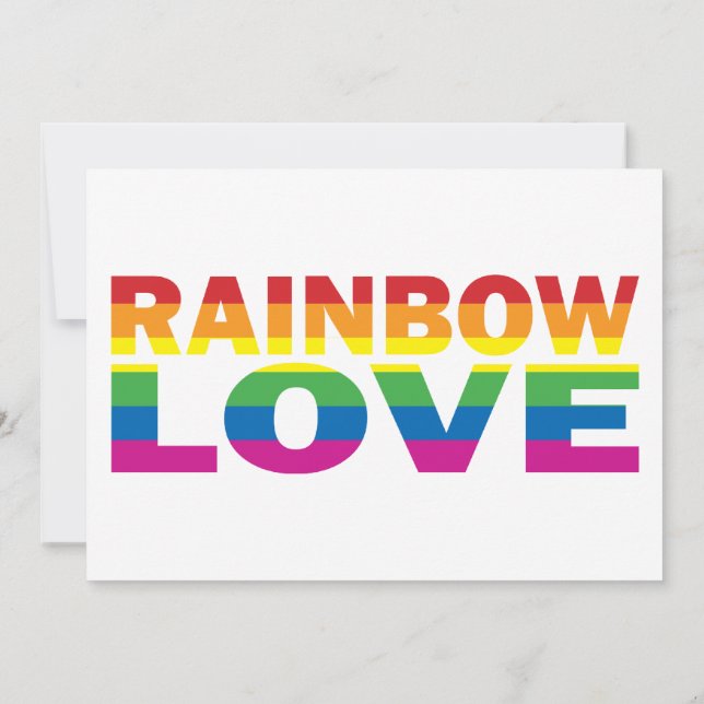 Invitation Rainbow Love Coeur Gay pride (Dos)