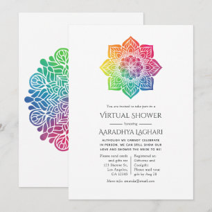 Invitation Rainbow Mandala Indian Virtual Douche