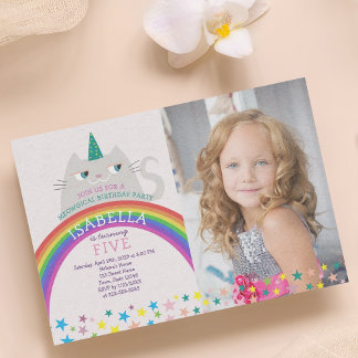 Invitation Rainbow Photo Anniversaire