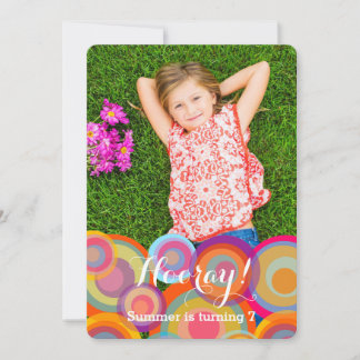 Invitation Rainbow Pop Circles Anniversaire de enfant Party P