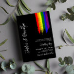 Invitation Rainbow Pride Peinture Strokes Mariage LGBT<br><div class="desc">Arc en arc-en-ciel faire-part de mariage avec le drapeau de la fierté arc-en-ciel dessiné avec des traits désordonnés contre un arrière - plan noir. Vos noms dans une écriture manuscrite le long du côté gauche de la faire-part de mariage de la fierté.</div>