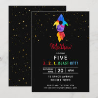 Rainbow Rocket Ship Exterspace Anniversaire