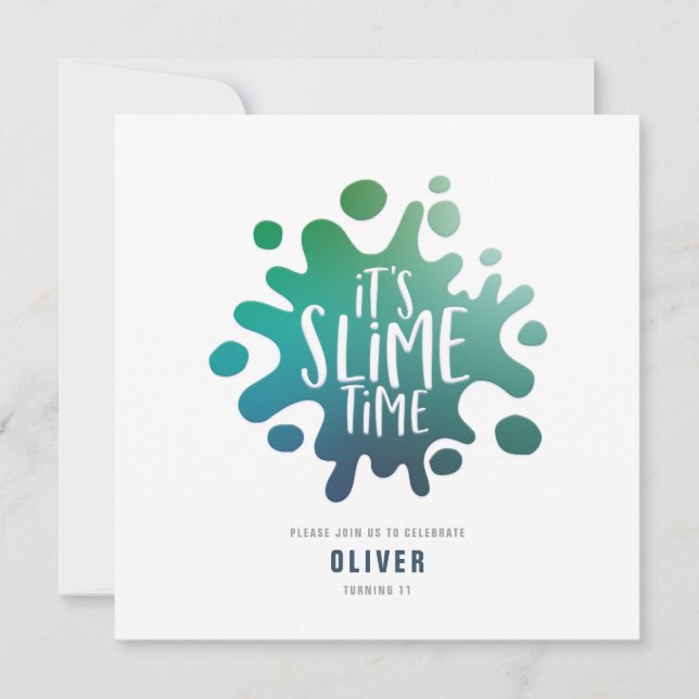 Invitation Rainbow slime party (Devant)