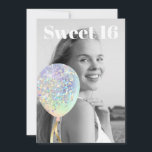 Invitation ~* Rainbow Sweet 16 PHOTO Balloon AP29 Anniversair<br><div class="desc">(rechercher AP29 pour des designs similaires sur différents produits) (Cette conception peut être facilement adaptée à N'IMPORTE QUEL ÂGE ou ÉVÉNEMENT )) Rejoignez si vous avez besoin d'aide. *~* Energy Enhanced SWEET 16 Anniversaire Invitation. Modifier / Modifier le texte et la photo de la douce fille d'anniversaire 16. Abstrait Artsy...</div>