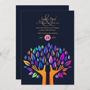 Invitation Rainbow Tree of Life COUPLES Événement Marine Gold