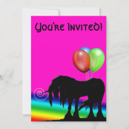 Invitation Rainbow Unicorn Anniversaire