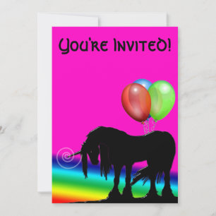 Invitation Rainbow Unicorn Anniversaire