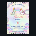 Invitation Rainbow Unicorn & Dinosaur Friends Anniversaire Pa<br><div class="desc">Rainbow Unicorn & Dinosaur Friends Anniversaire Party</div>
