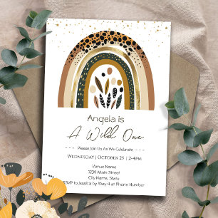 Invitation Rainbow Wild One Boho Anniversaire de enfant