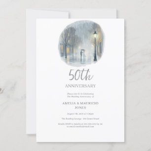 Invitation Rainy City Romance-Élégant anniversaire de mariage