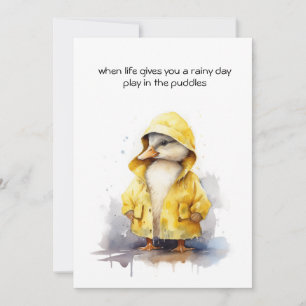 Invitation Rainy Day, imperméable jaune canard personnalisabl