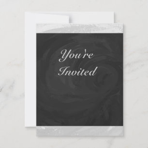 Invitation Rainy Sky Grey et le Monogramme noir