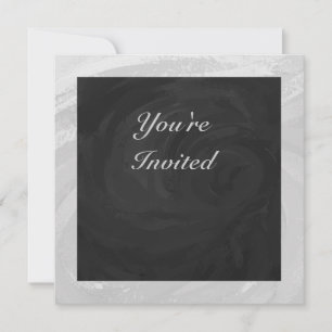 Invitation Rainy Sky Grey et le Monogramme noir