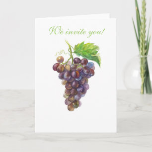 Invitation Raisins à l'aquarelle – Célébration de dégustation