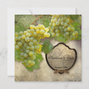 Invitation Raisins de chardonnay de pays de vin de dîner de