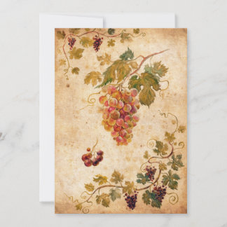 Invitation Raisins de collection et vignoble – Vin rustique