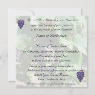 Invitation Raisins de vignoble Mariage