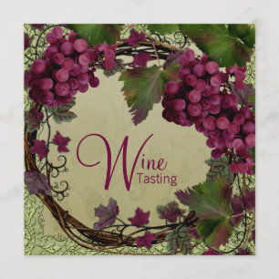 Invitation Raisins Rouges Verts Vintage Toscane Ancien Monde