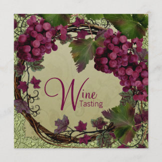 Invitation Raisins Rouges Verts Vintage Toscane Ancien Monde