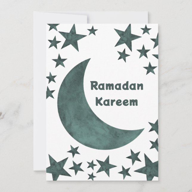 Invitation Ramadan Kareem croissant Islam moubarak stars (Devant)