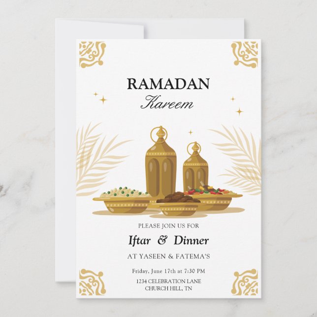 Invitation Ramadan Kareem Iftar (Devant)