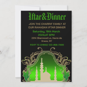 Invitation Ramadan Mubarak Kareem 2024 soirée iftar