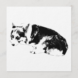 Invitation Ramassez de l'Encre, Corgi Confortable