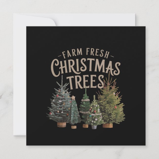 Invitation Ramenez à la ferme des arbres de Noël frais (Devant)