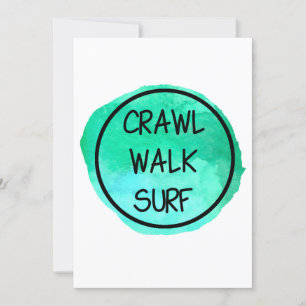 Invitation Ramper Marcher Surfer avec Design Vert