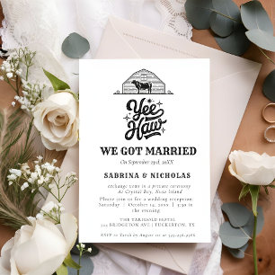 Invitation Ranch Western Country Cowboy Mariage Elopement