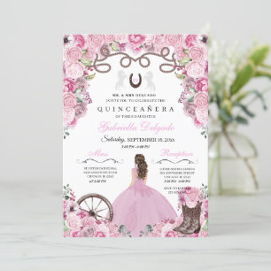 Invitation Ranchero Quinceanera rose Occidentale