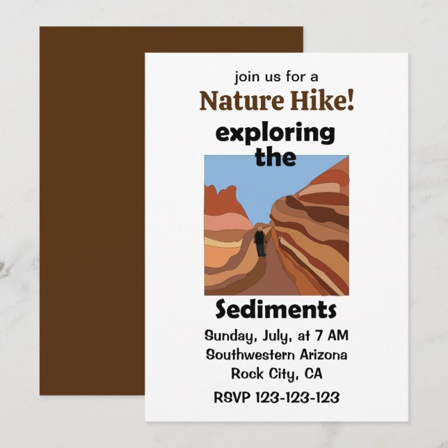 Invitation Randonnée dans la nature pour explorer les roches  (Devant / Derrière)