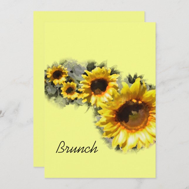 Invitation Rang de tournesols Après le jardin mariage brunch (Devant / Derrière)