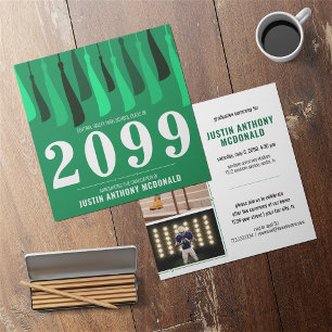 Invitation Rangée verte de Tassels Diplôme en deux photos