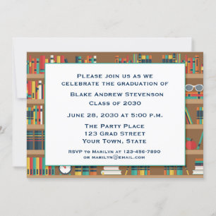 Invitation Rangées d'obtention du diplôme de livres