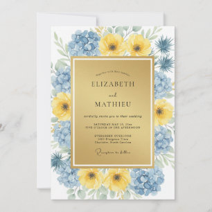 Invitation Ranunculus Eucalyptus Bleuet Ocbre Mariage