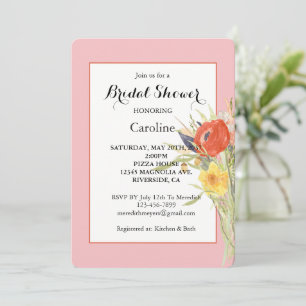 Invitation Ranunculus Jonquilles Pivoines Fête de Mariage Flo