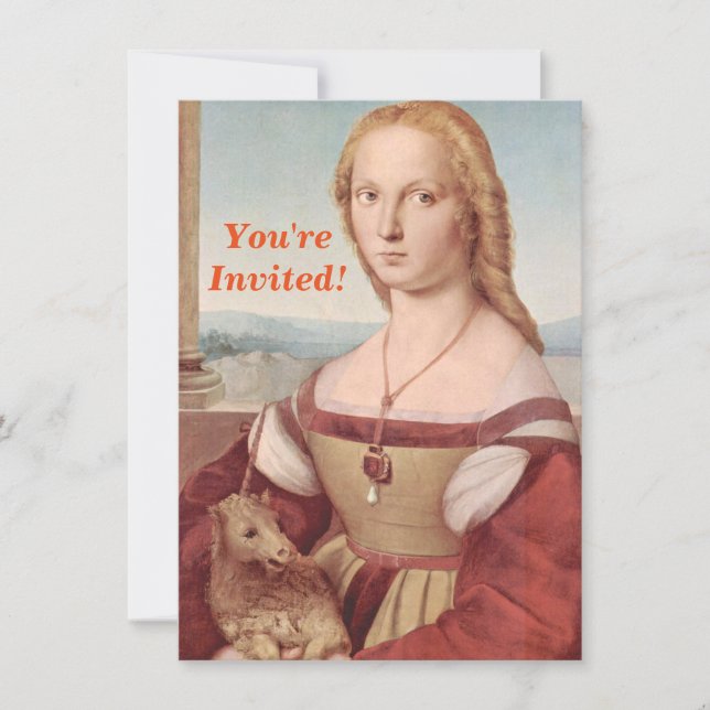 Invitation Raphael Dame et la Licorne Classique beaux-arts (Devant)