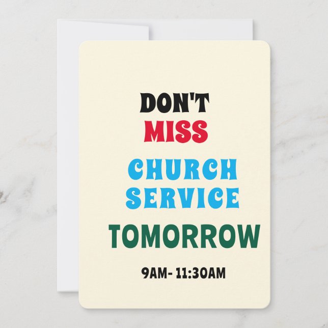Invitation Rappel de service religieux vibrant (Devant)