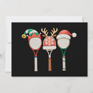 Invitation Raquette de tennis Renne Bois de cerf Chapeau de P