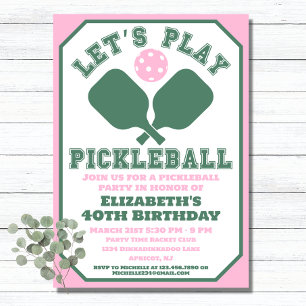 Invitation Raquettes de sports pour fête de pickleball