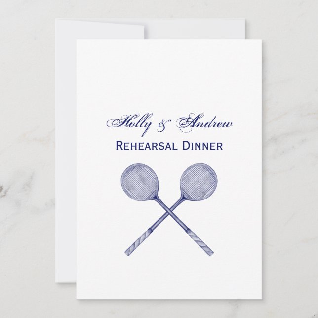 Invitation Raquettes de squash croisées bleues (Devant)
