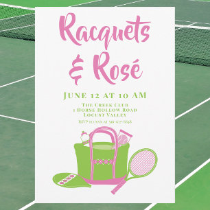 Invitation Raquettes et Rosé Soirée Tennis / Cocktail Chic