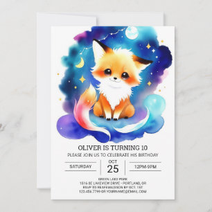 Invitation Rassemblement d'anniversaire de Fox simple