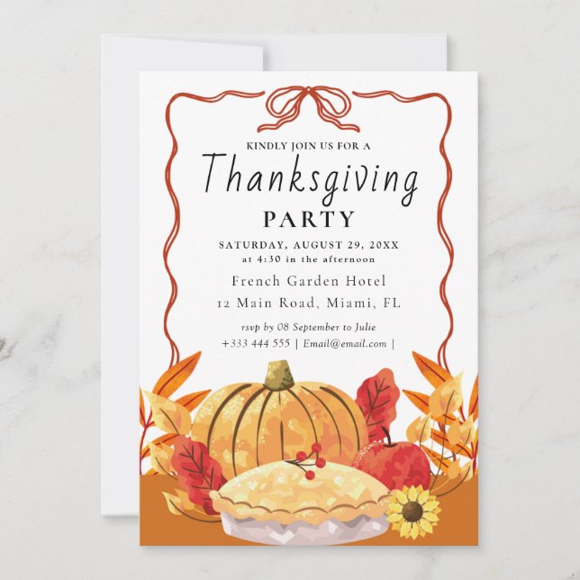 Invitation  Rassemblement de Thanksgiving (Devant)