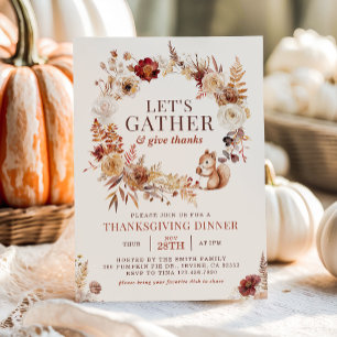 Invitation Rassembler la couronne Thanksgiving Diner Party